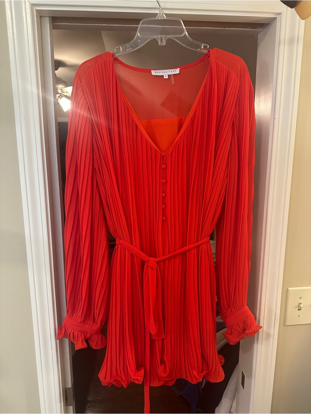 Endless Rose Red Pleated Chiffon Mini Dress